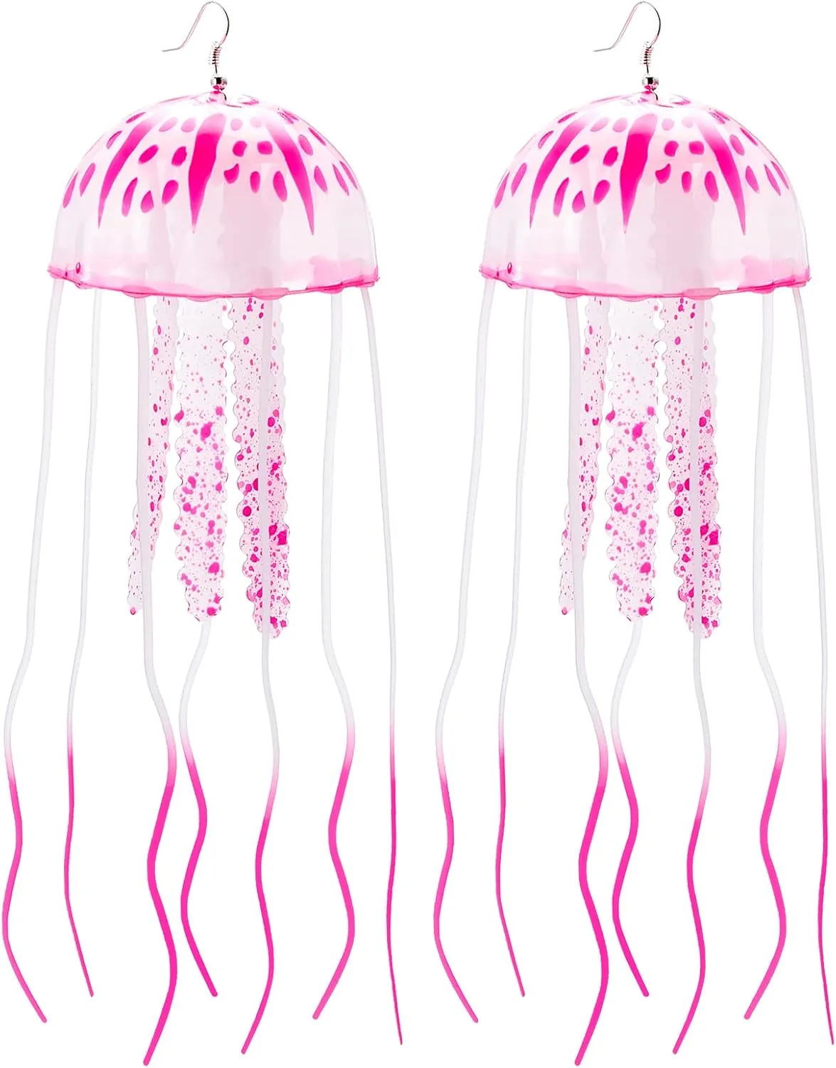 2 Pcs Glow Earrings Jellyfish for Summer Night Party Dangle Drop Weird Earrings Light up Glow in the Dark Christmas Party Decoration