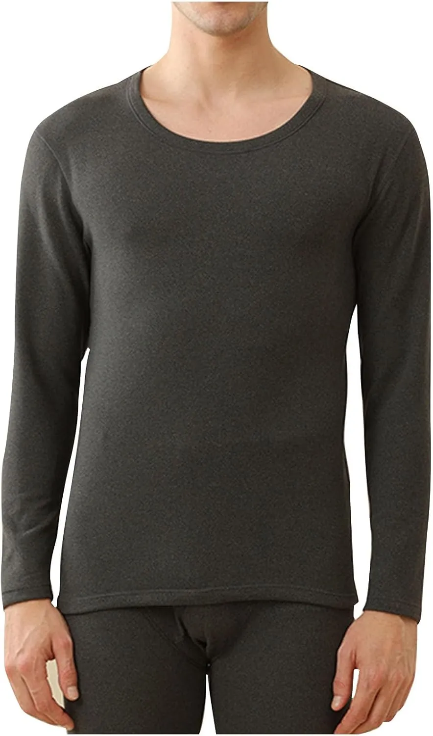 2 Pieces Warmer Thermal Underwear for Men Soft Fleece Lined Long Sleeve Base Layer Set Top Bottom for Cold Weather