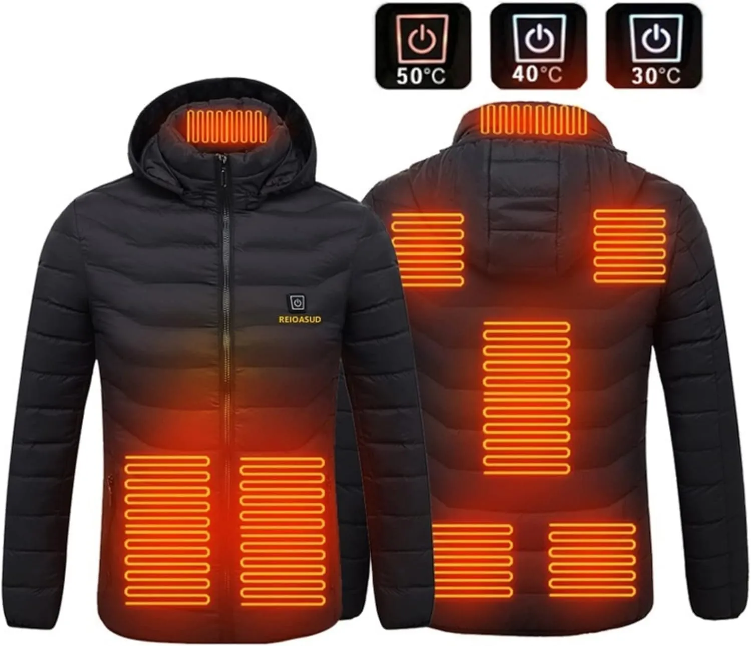 2025 Heated Hoodie Multiple Heating Zones Coat for Men and Women,Heated Jacket with 3 Heating Levels,Zip Heated Vest