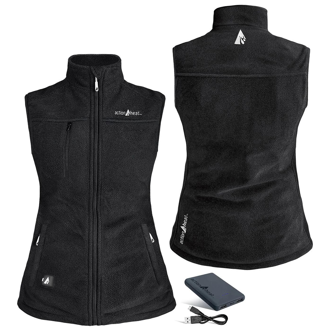 ActionHeat 5V Performance Fleece Battery-Heated Vest for Ladies - Black - XXL