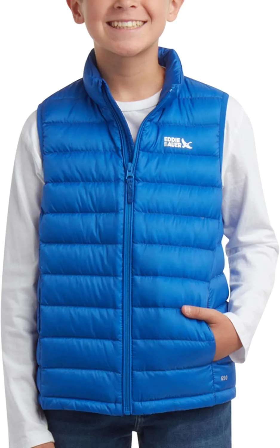 Eddie Bauer Kids' Down Vest - CirrusLite Weather Resistant Quilted Bubble Puffer Vest for Boys and Girls (5-20)