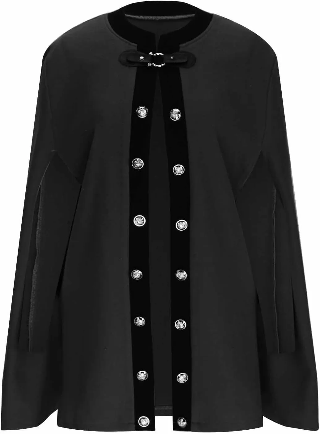 HGps8w Women's Elegant Cloak Wool-Blend Cape Coat Winter Trench Coat Open Front Poncho Batwing Poncho Cardigans