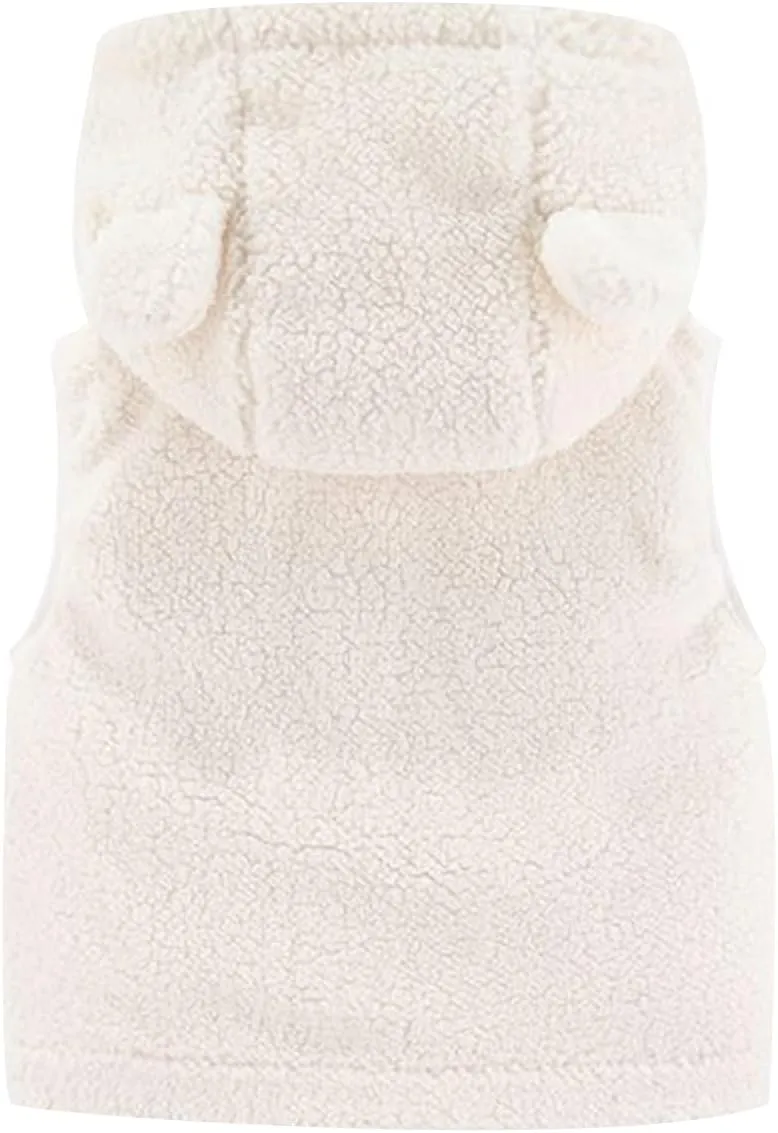 Infant Boys Fuzzy Winter Vest Warmth Hoodie Fleece Jacket Baby Comfy Outerwear with Pockets for Kids