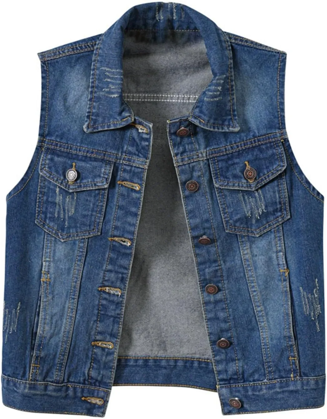 Jean Vest Top for Women 2025 Trendy Plus Size Sleeveless Denim Jacket Comfy Casual Classic Cute Cropped Jackets Coats