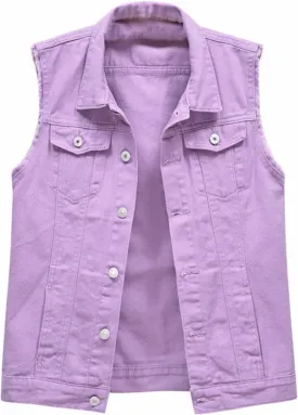 Jean Vest Top for Women 2025 Trendy Plus Size Sleeveless Denim Jacket Comfy Casual Classic Cute Cropped Jackets Coats