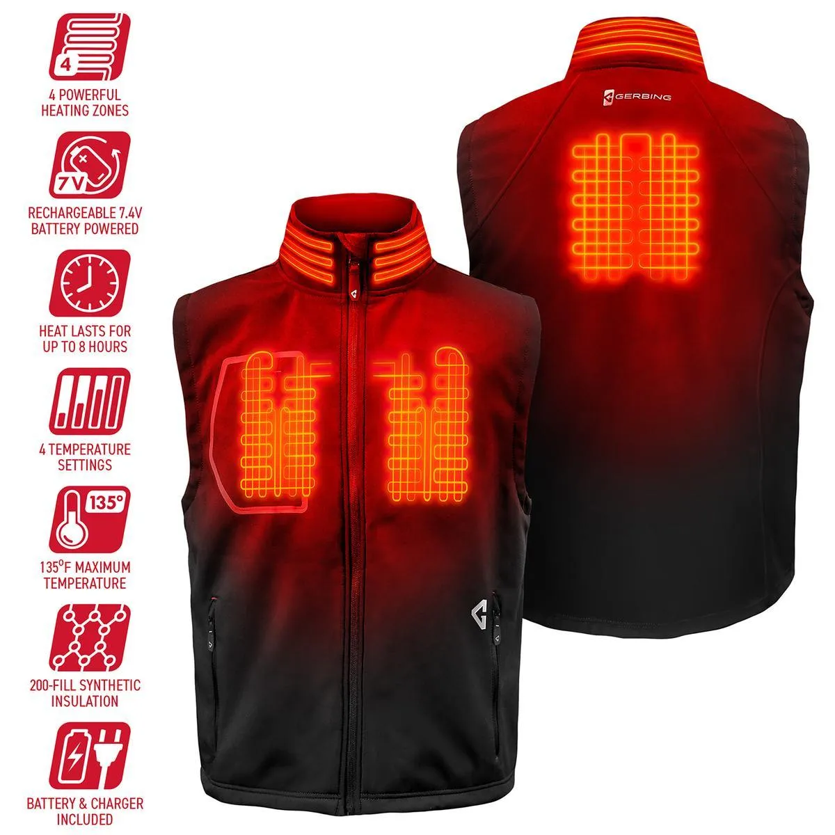 Open Box Gerbing 7V Men's Torrid Softshell Heated Vest 2.0