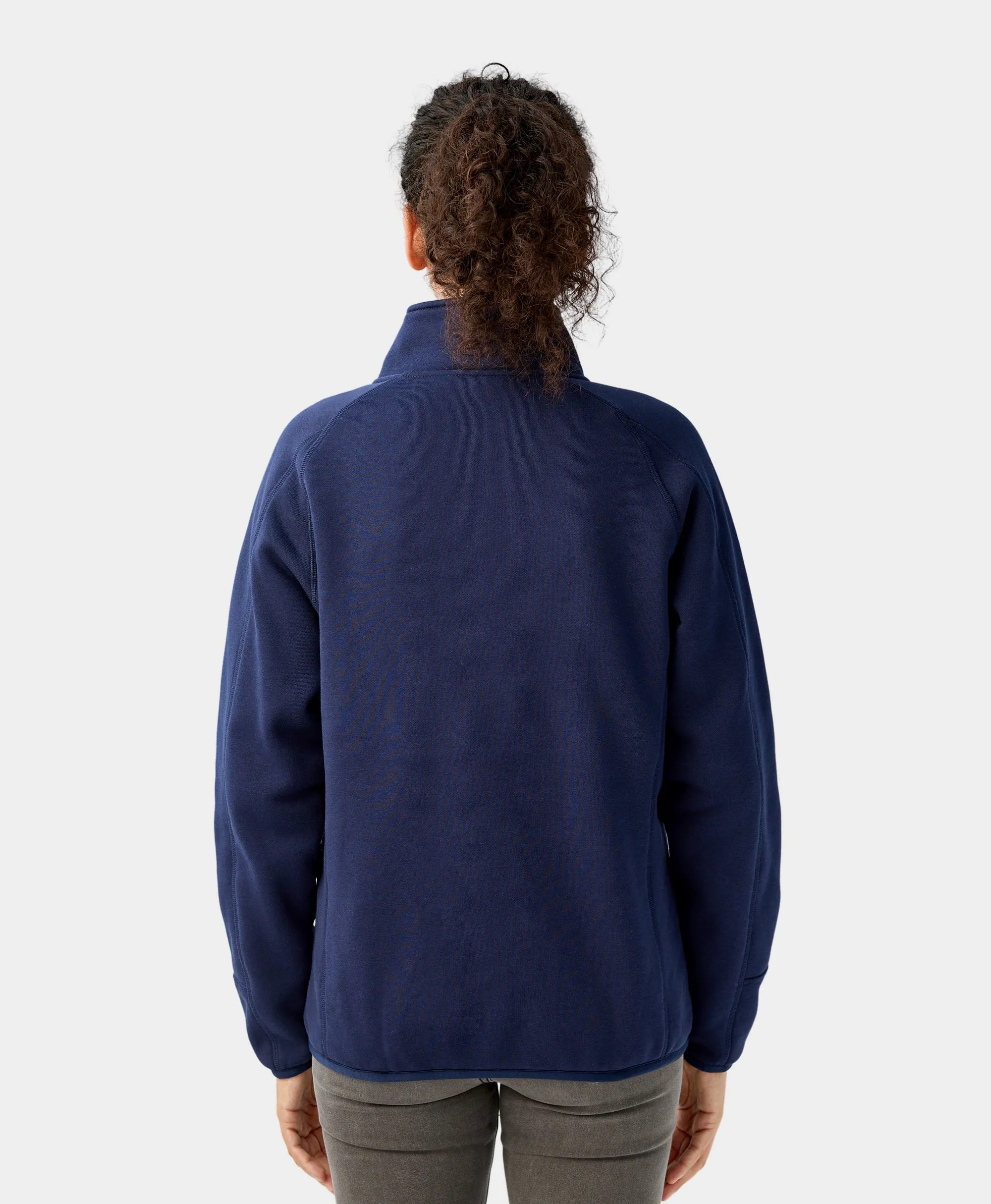 (Open-Box) Women's Heated Fleece Jacket - Blue  (Battery Set Not Included)