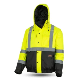 Pioneer Hi Vis 5-in-1 Waterproof Safety Jacket for Men - Convertible to Vest & Black Fleece - Rated to -8F - ANSI Class 3