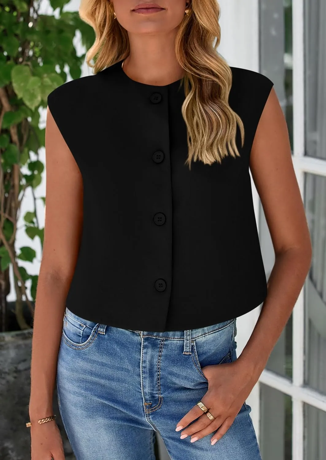 PRETTYGARDEN Women's Summer Suit Vest 2025 Dressy Casual Crop Tops Business Work Office Clothes Trendy Blazer Waistcoat