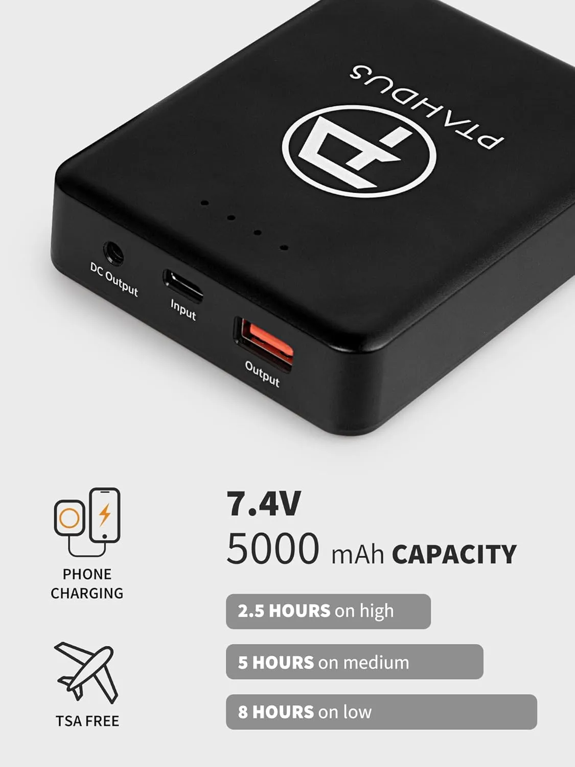 PTAHDUS Women's Heated Jackets 5 Heat Zones Battery Pack Included, with Hand Warmer Pocket