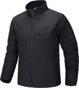 TACVASEN Men's Lightweight Softshell Jacket Fleece Lined Waterproof Tactical Soft Shell Rain Coats Windbreaker Outdoor