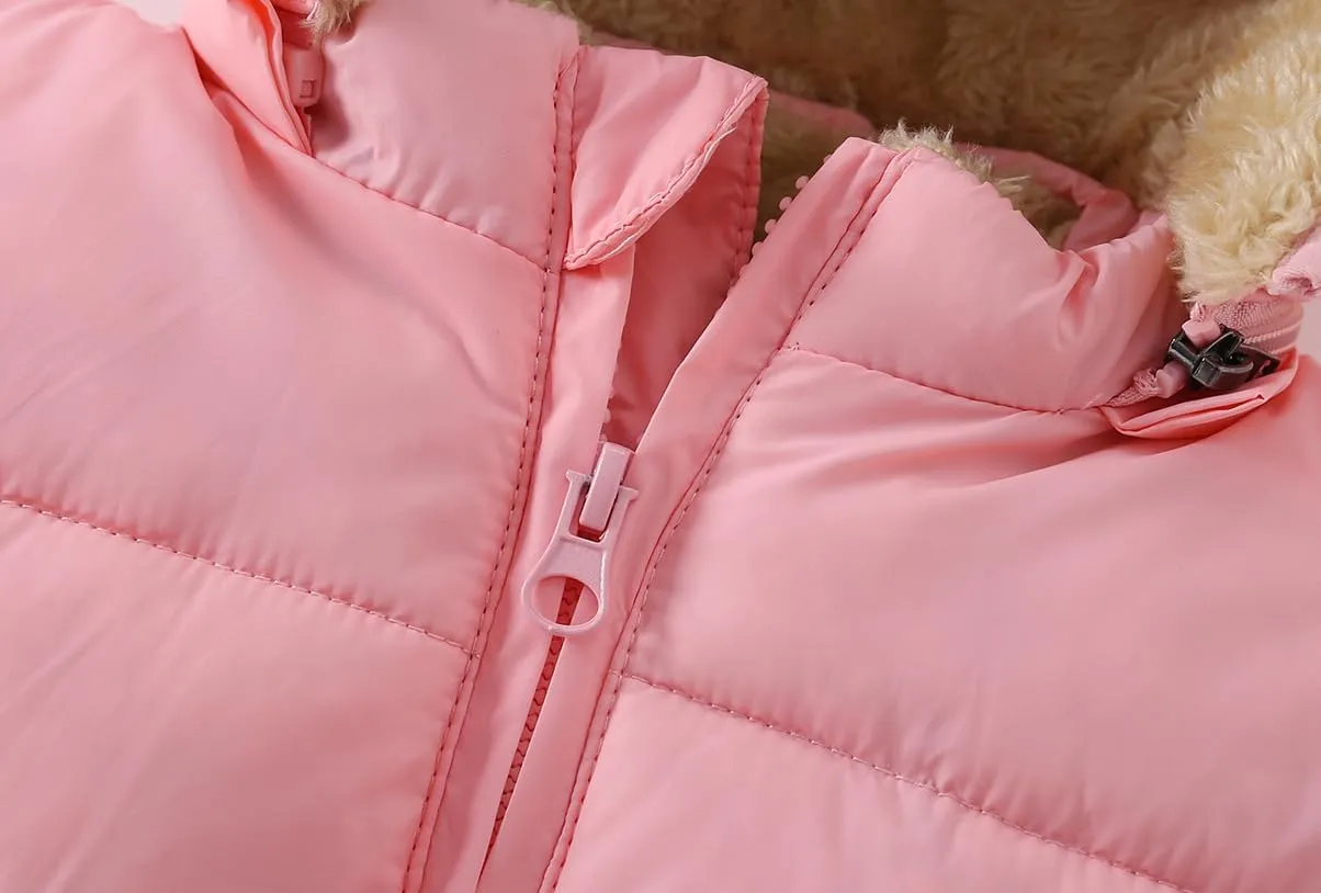 Toddler Puffer Vest Boys Girls Fleece Vest Puffy Toddler Boy Sleeveless Jacket Coat with Removable Hood