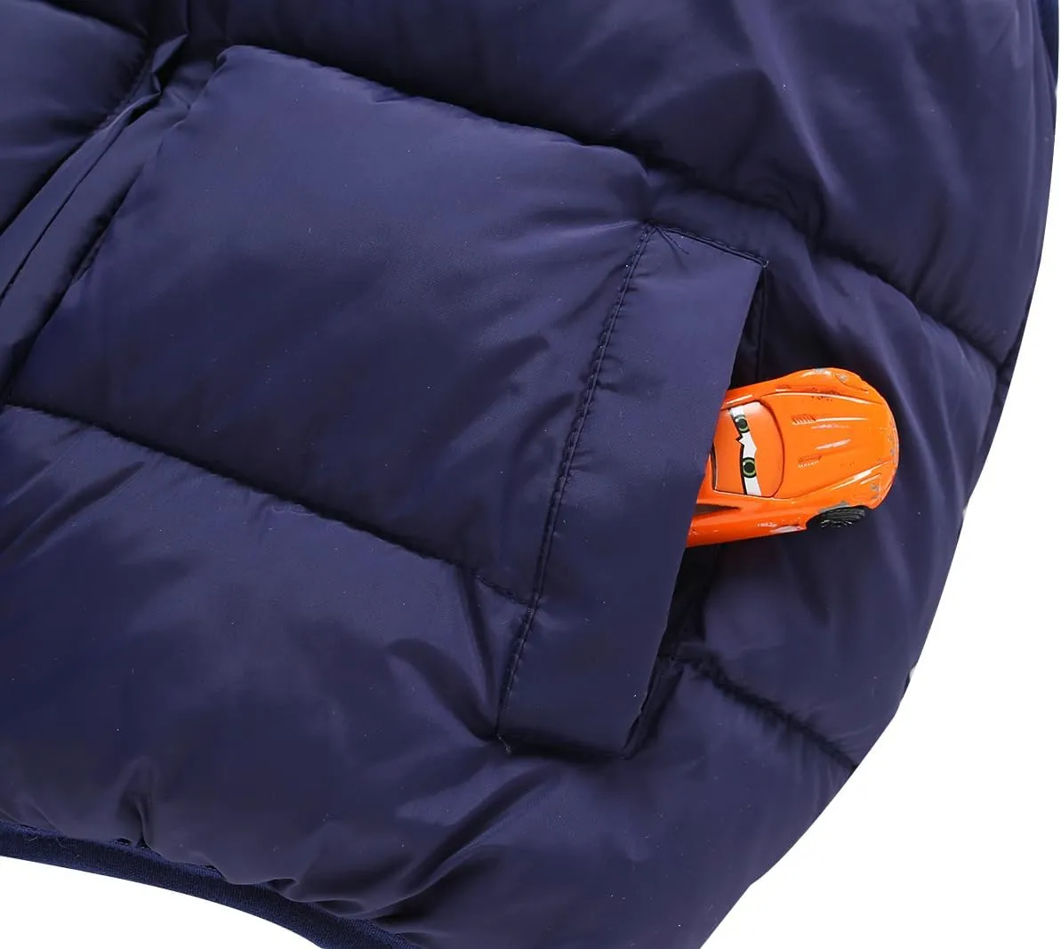 Toddler Puffer Vest Boys Girls Fleece Vest Puffy Toddler Boy Sleeveless Jacket Coat with Removable Hood