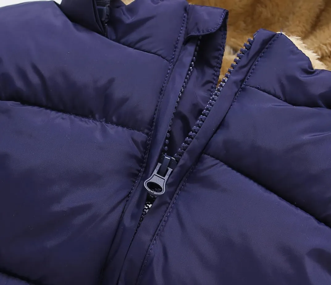 Toddler Puffer Vest Boys Girls Fleece Vest Puffy Toddler Boy Sleeveless Jacket Coat with Removable Hood