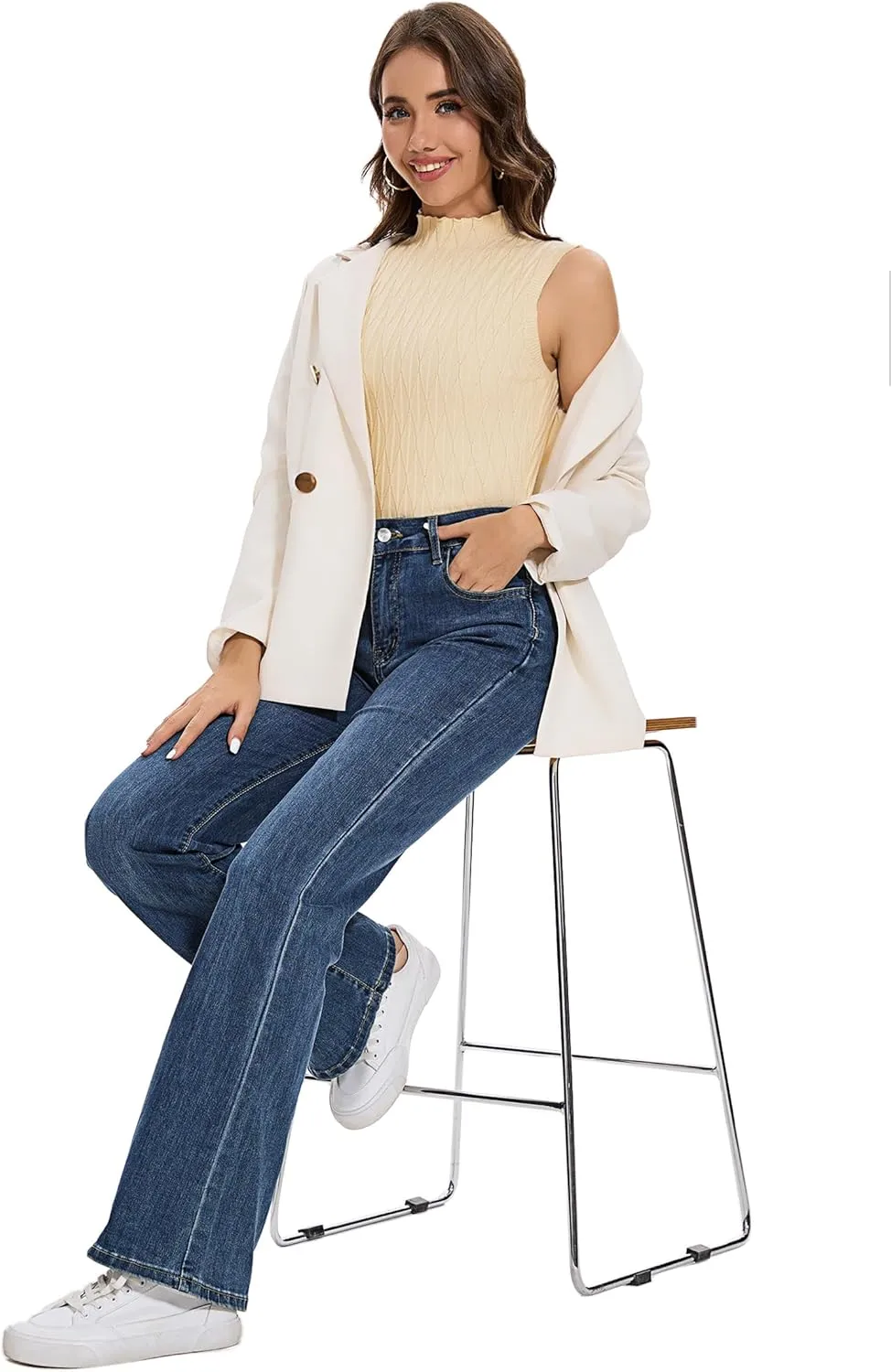 Totatuit Womens Cap Sleeve Sweater Vest 2024 Trendy Textured Clothes Short Sleeve Shirts