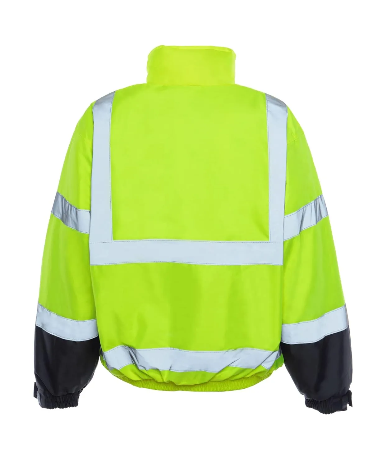Utility Pro UHV563 High-Vis Bomber Jacket with Removable Fleece Liner and Waterproof Dupont Teflon, Lime, X-Large