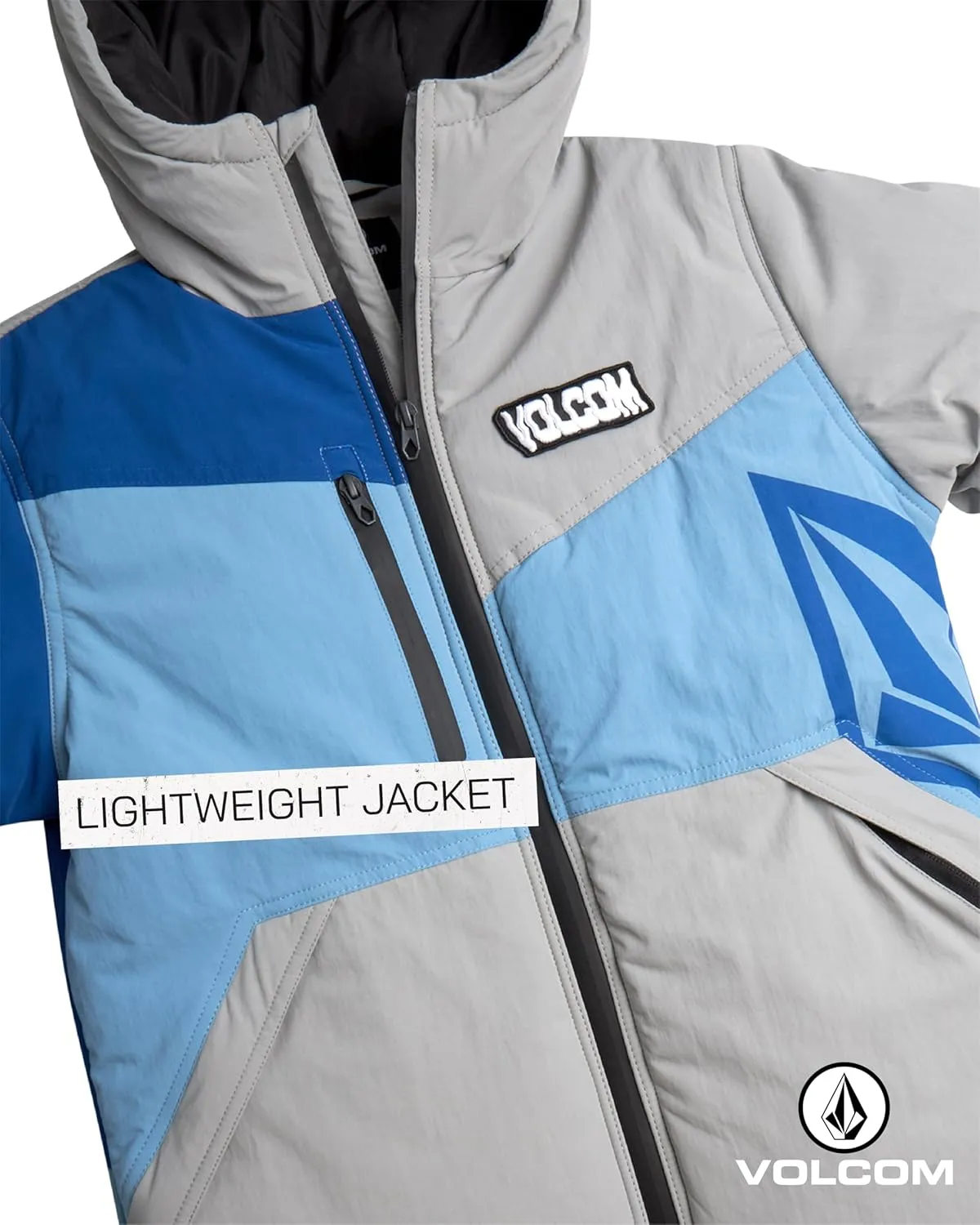 Volcom Boys' Ski Jacket - Full Zip Up Hooded Parka - Color-Blocked Heated Jacket for Boys (8-20)