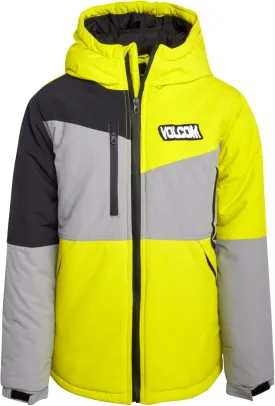 Volcom Boys' Ski Jacket - Full Zip Up Hooded Parka - Color-Blocked Heated Jacket for Boys (8-20)