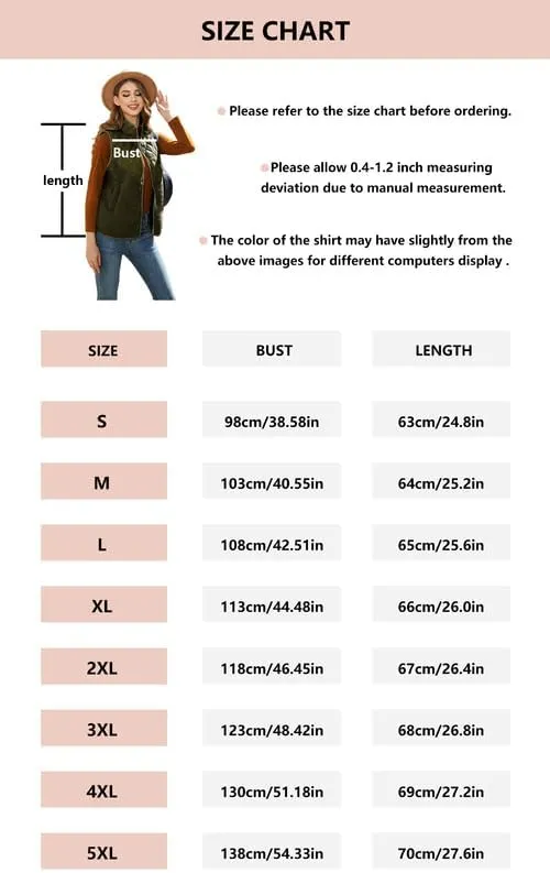 Women's Fuzzy Fleece Sherpa Vest Fall Winter Stand Collar Lightweight Sleeveless Outerwear Vest (S-5XL)