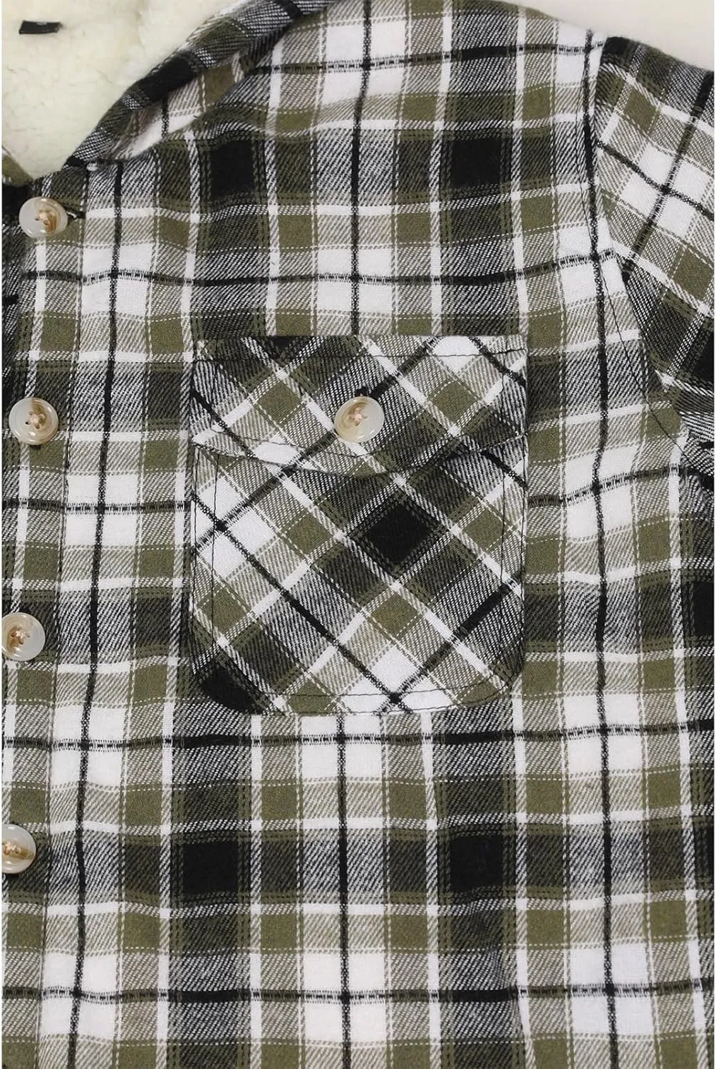 ZENTHACE Boys Sherpa Fleece Lined Flannel Plaid Button Down Shirt Jacket,Hooded Flannel Shirt with Hand Pockets